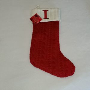 St. Nicholas Square 19" Monogram Letter "I" Cable Knit Christmas Stocking